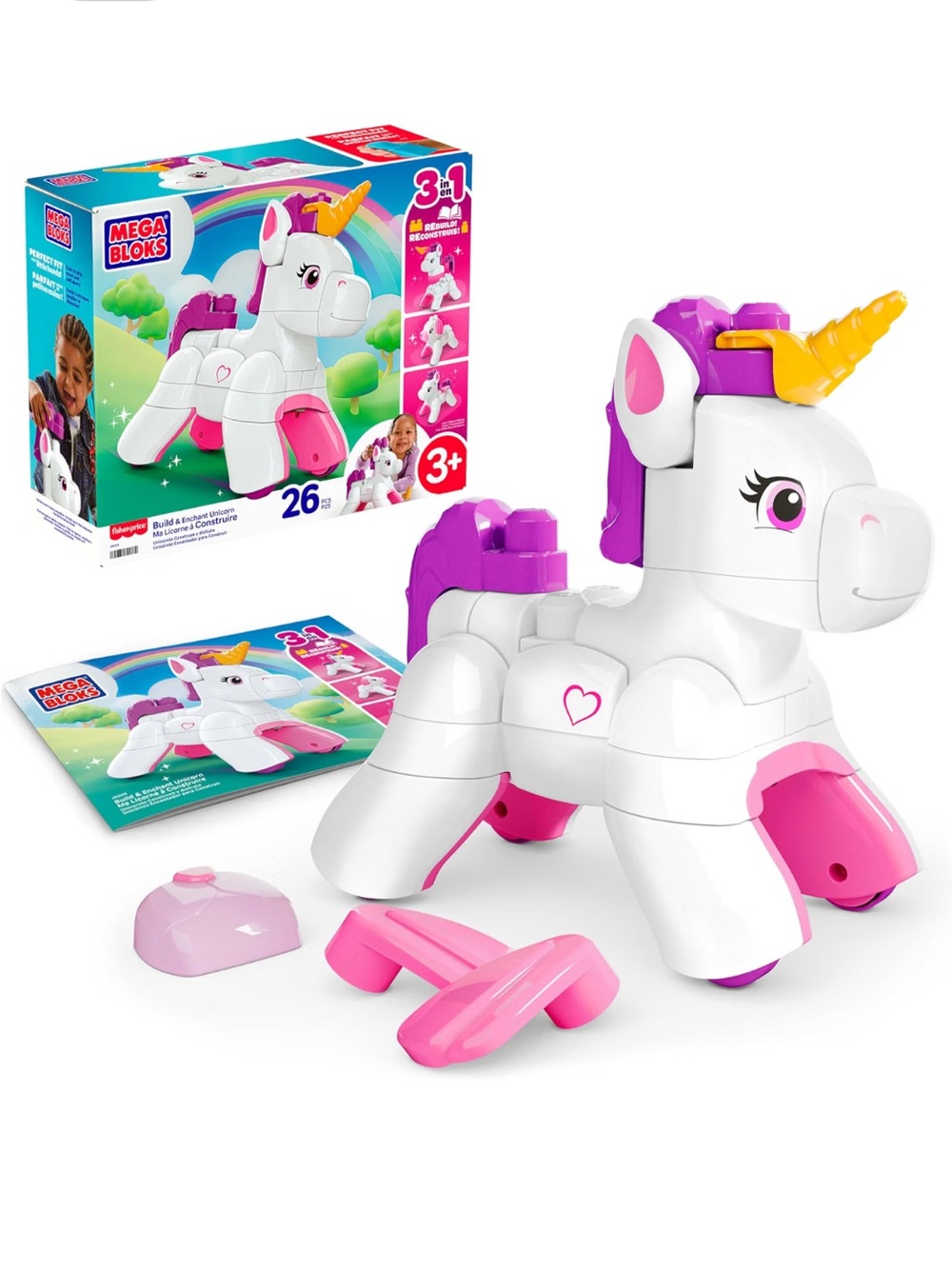 Mega Bloks Build & Enchant Unicorn Building Toy - Kids 3+
